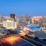 night image of downtown El Paso, Texas. 