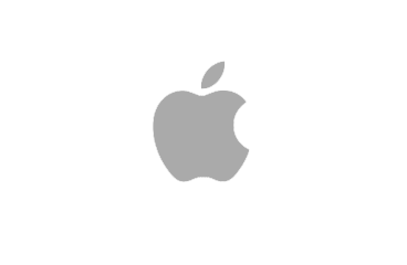 Apple logo in silver.